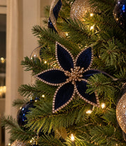 Fleur de Noël Poinsettia Marine 20 cm