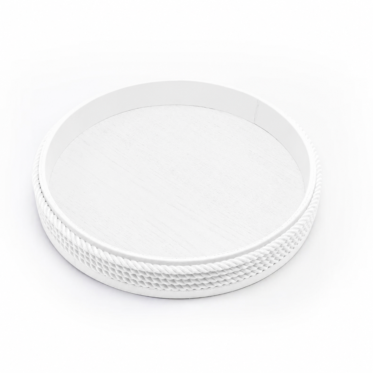 Plateau rond 45cm blanc/blanc