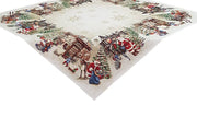 Centre de table de Noël écru – village enneigé
