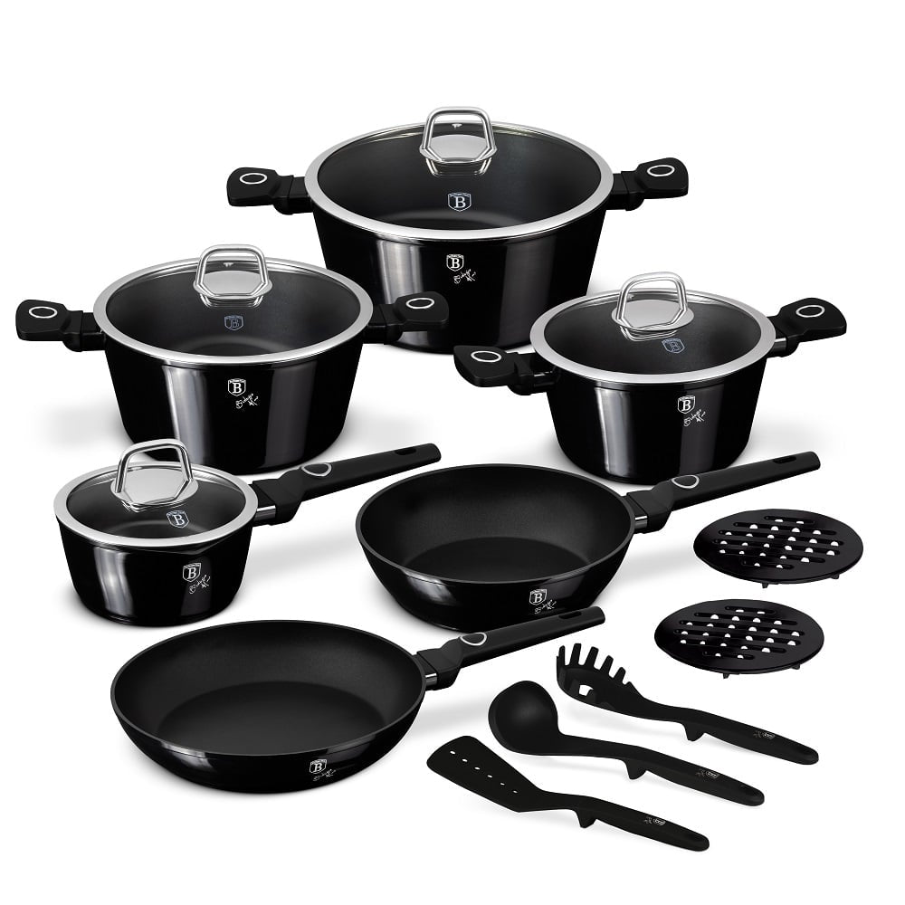 Set de cuisine 15 pieces - Noir