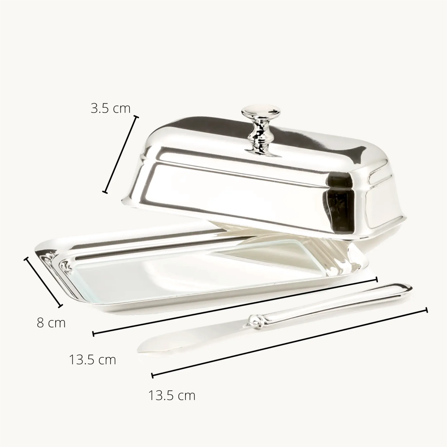 Beurrier Argentée Mary – Avec Couteau Inclus