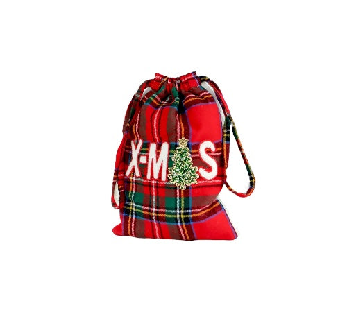 Sac de Noël Rouge x-mas 20x30 - Maison porcel  | Porcelaine