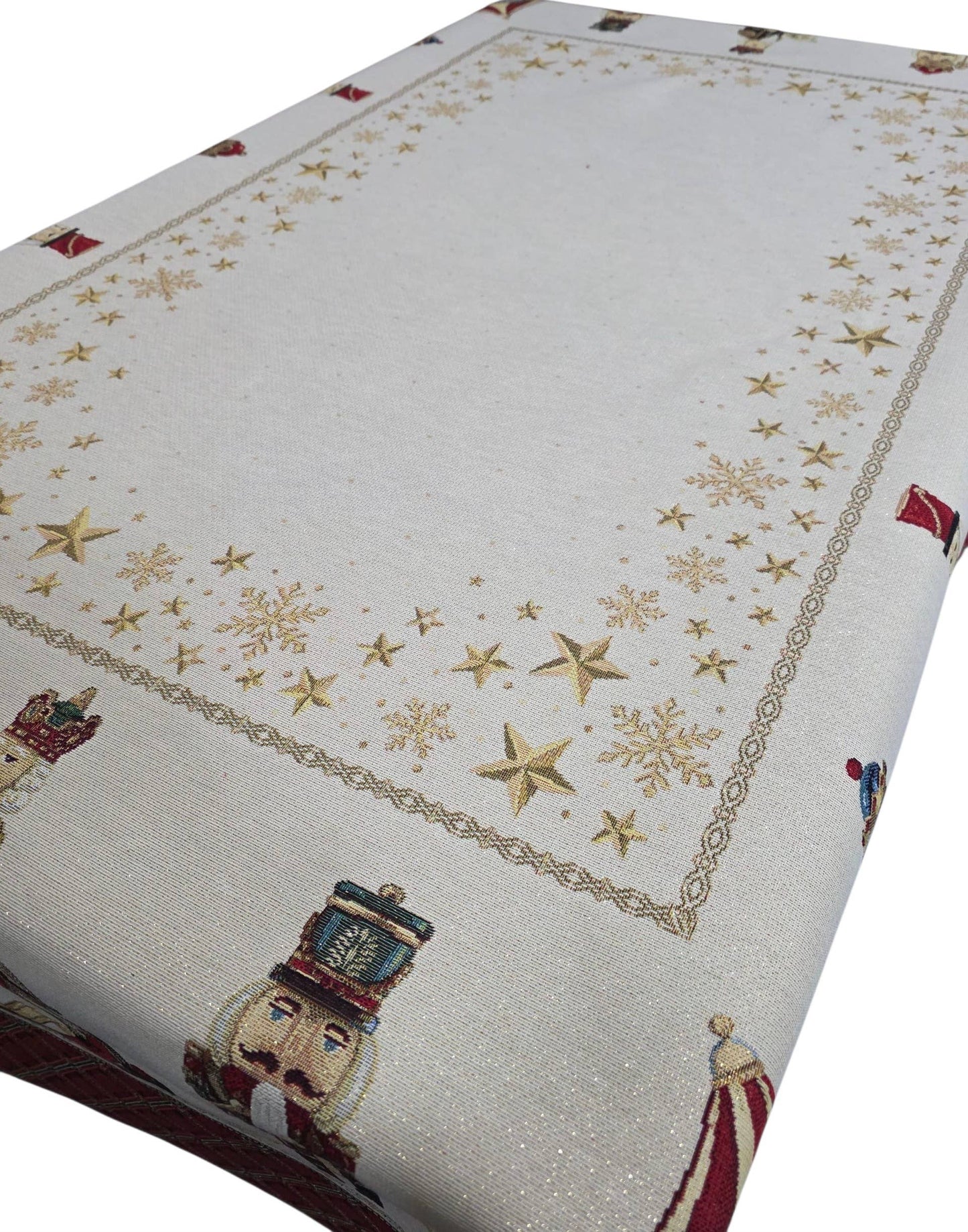 Nappe de Noël Casse-Noisette en Lurex 140x140cm