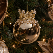 Boule de Noël Couronne de Perles – 13,5 cm