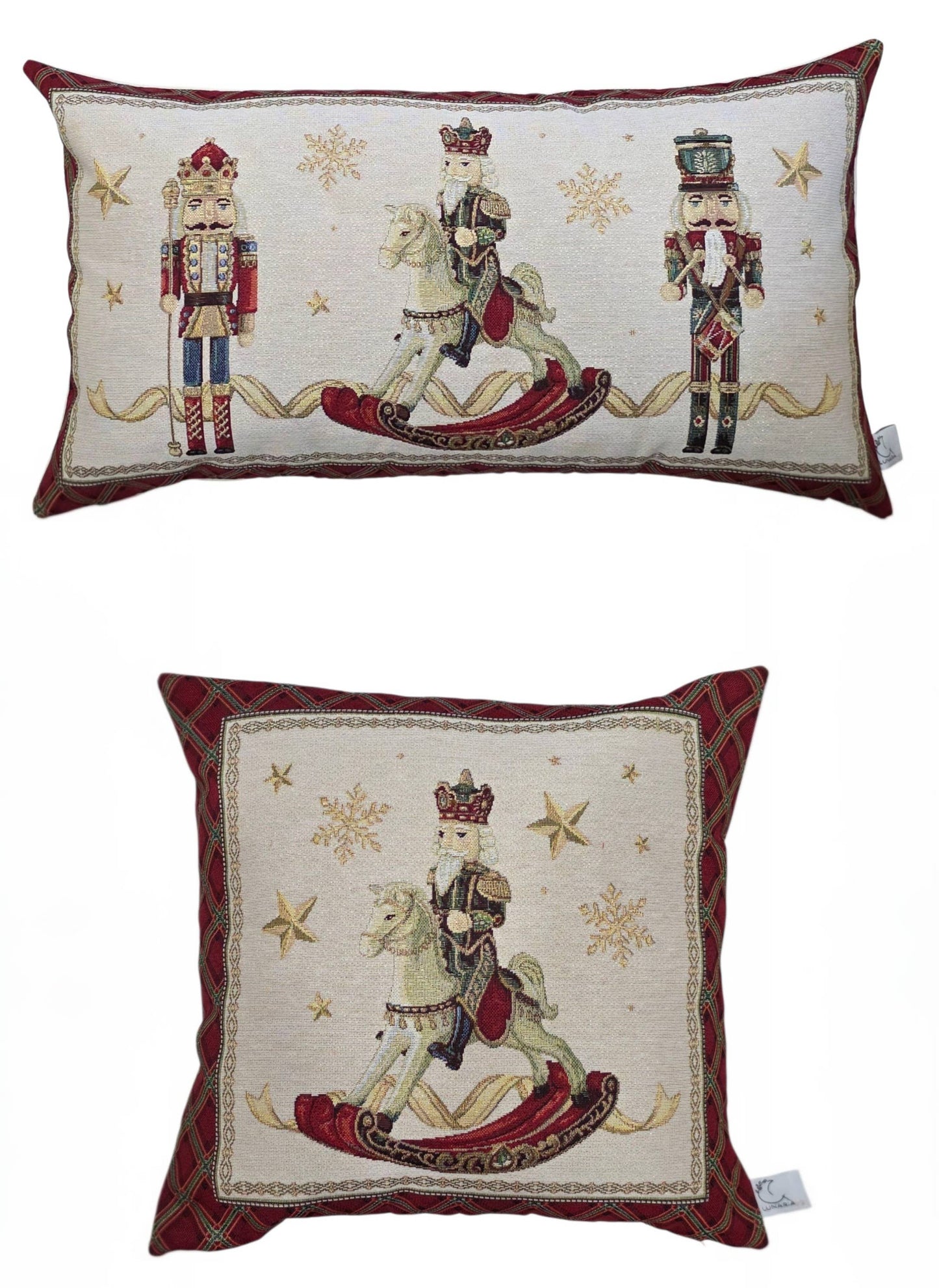 Housse de Coussin de Noël Casse-Noisette Lurex