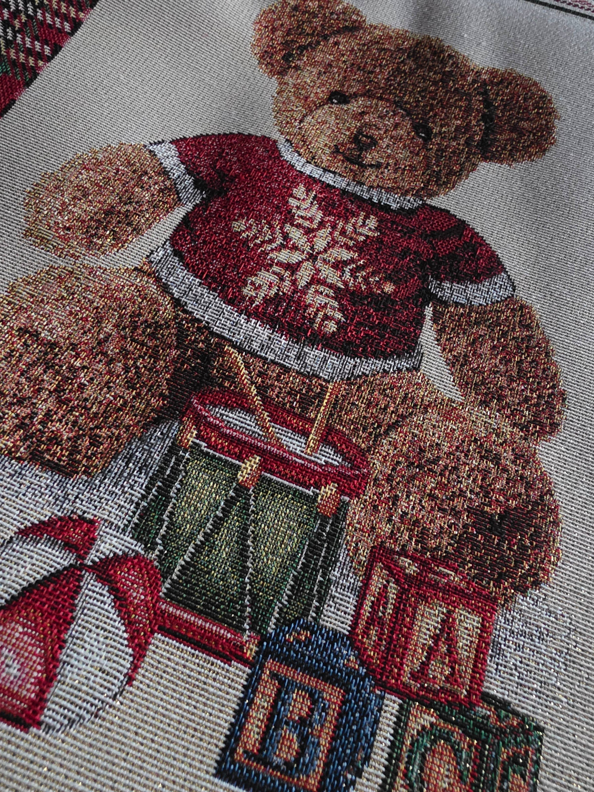 Chaussette de Noël "Teddy" en Gobelin Lurex