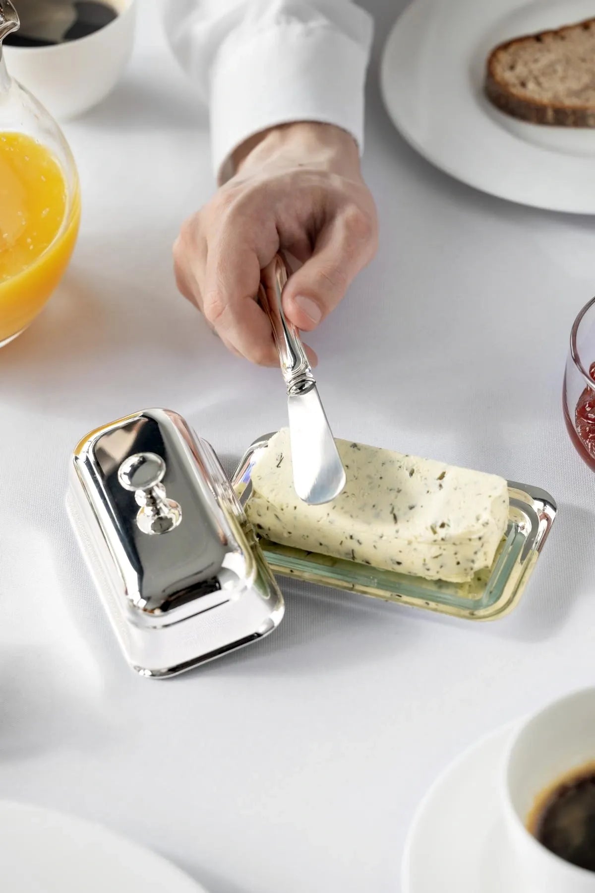 Beurrier Argentée Mary – Avec Couteau Inclus