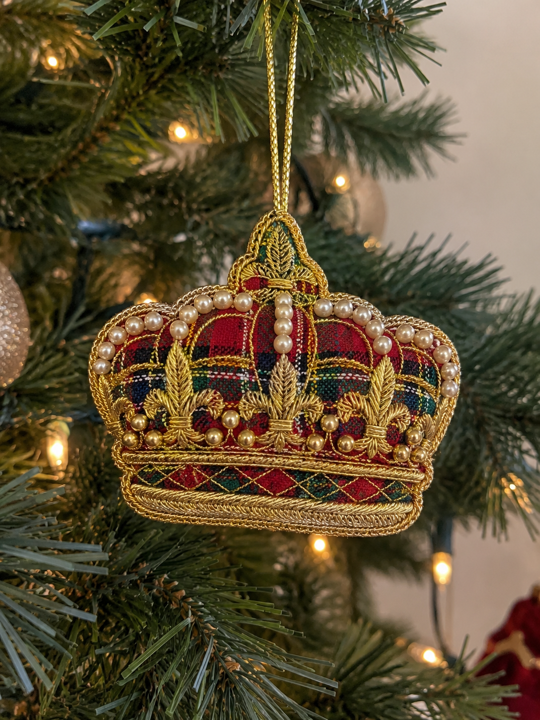 Suspension de Noël Couronne Royale Tartan