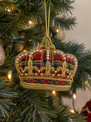 Suspension de Noël Couronne Royale Tartan