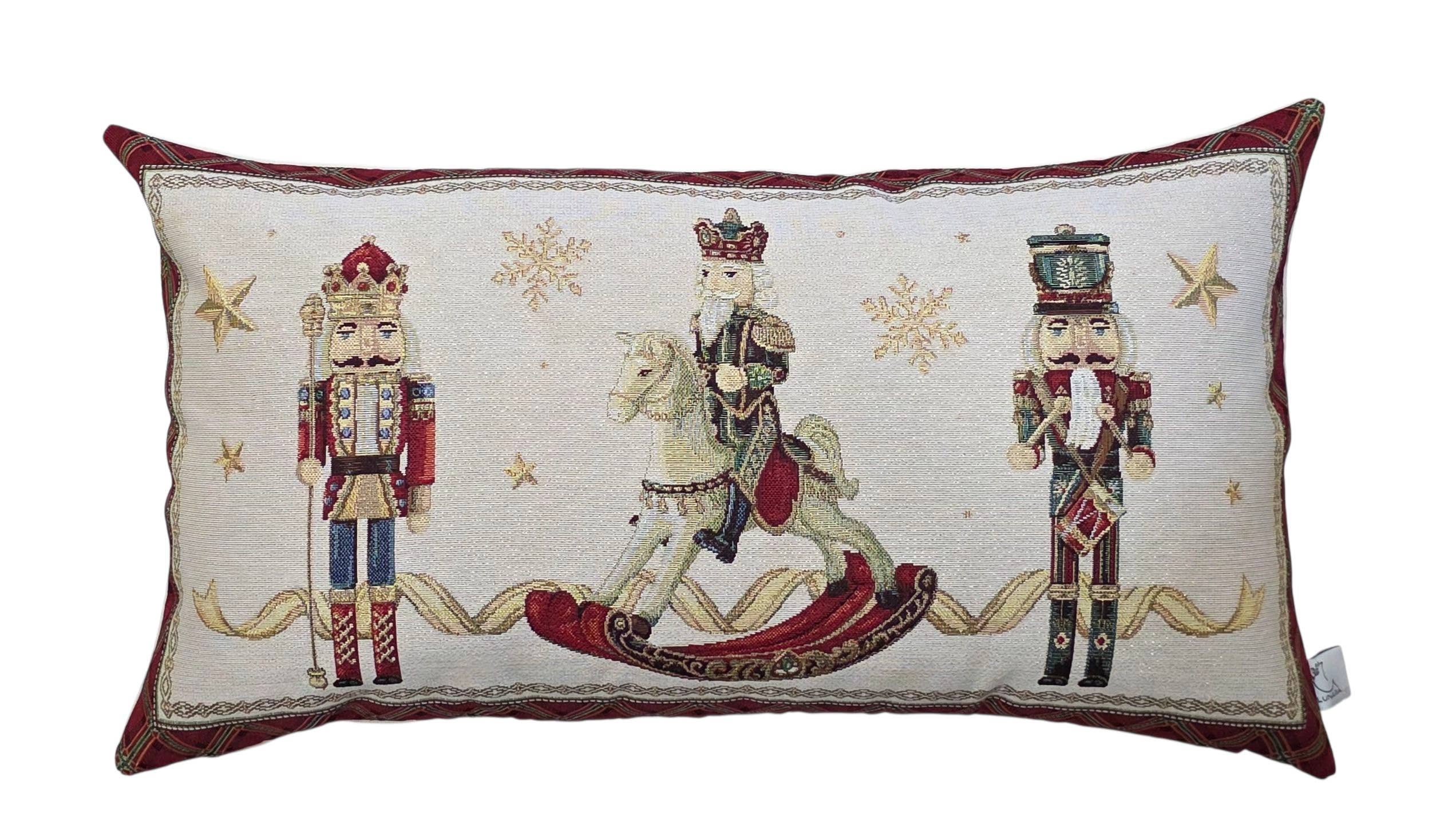 Housse de Coussin de Noël Casse-Noisette Lurex