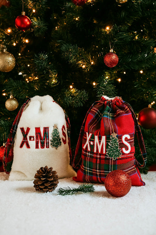 White Christmas bag x-mas 20x30