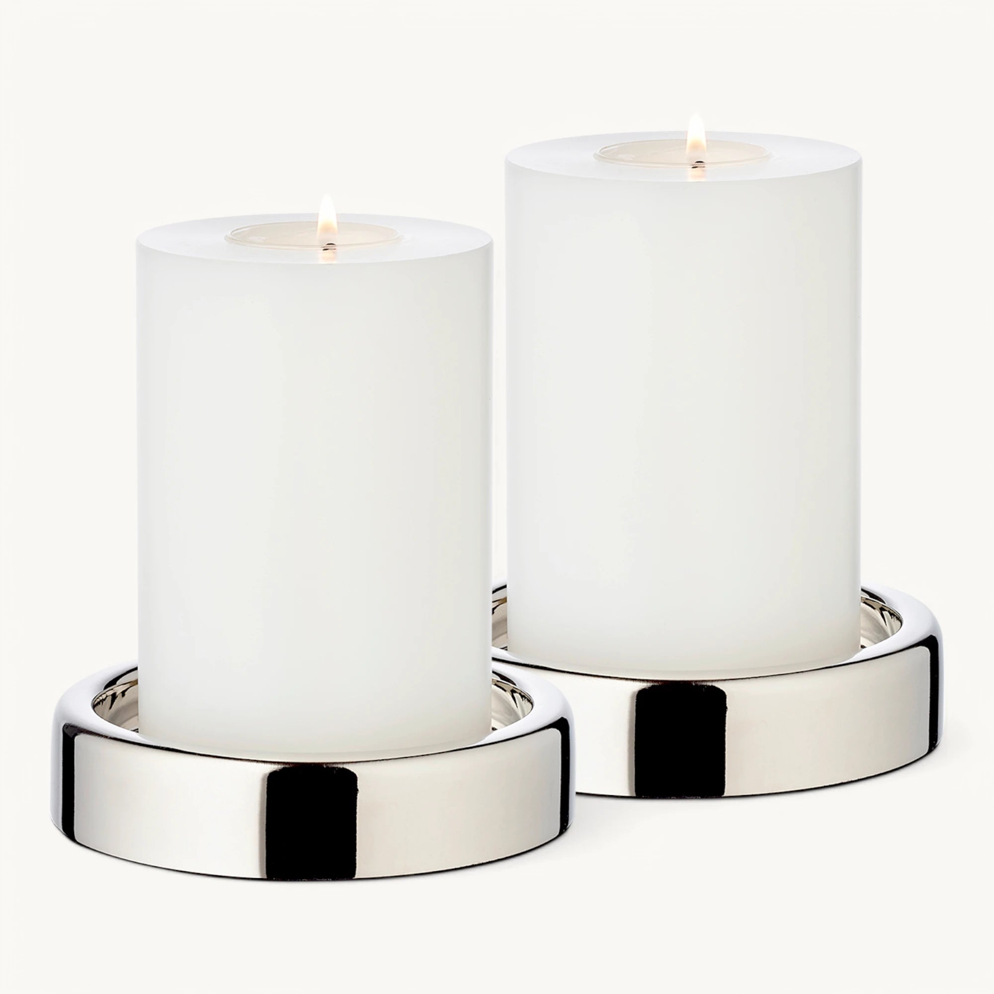 Set 2 ensembles bougies - Argenté Sanremo