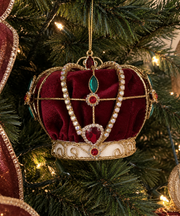 Couronne royale de Noël en velours - 11,5 cm