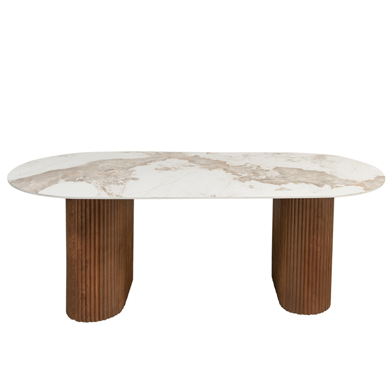 Table mia marbre ceramique 220cm - Maison porcel  | Porcelaine