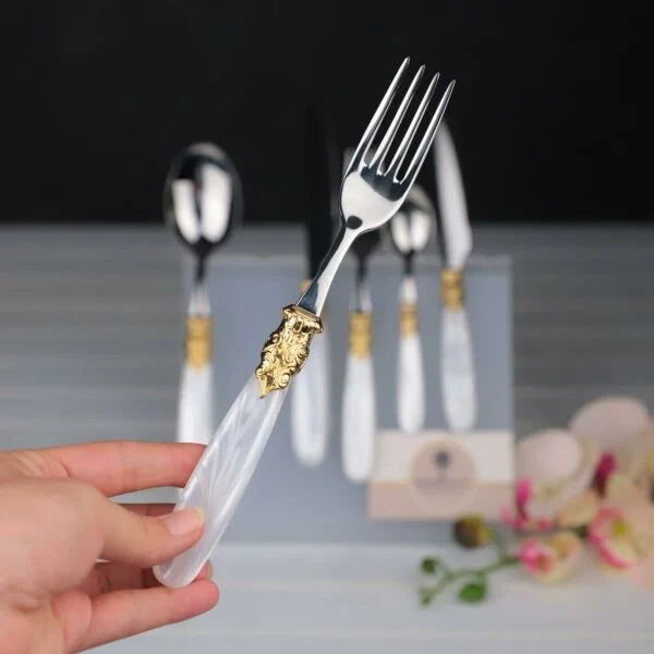 Couverts italiens | Paris doré blanc