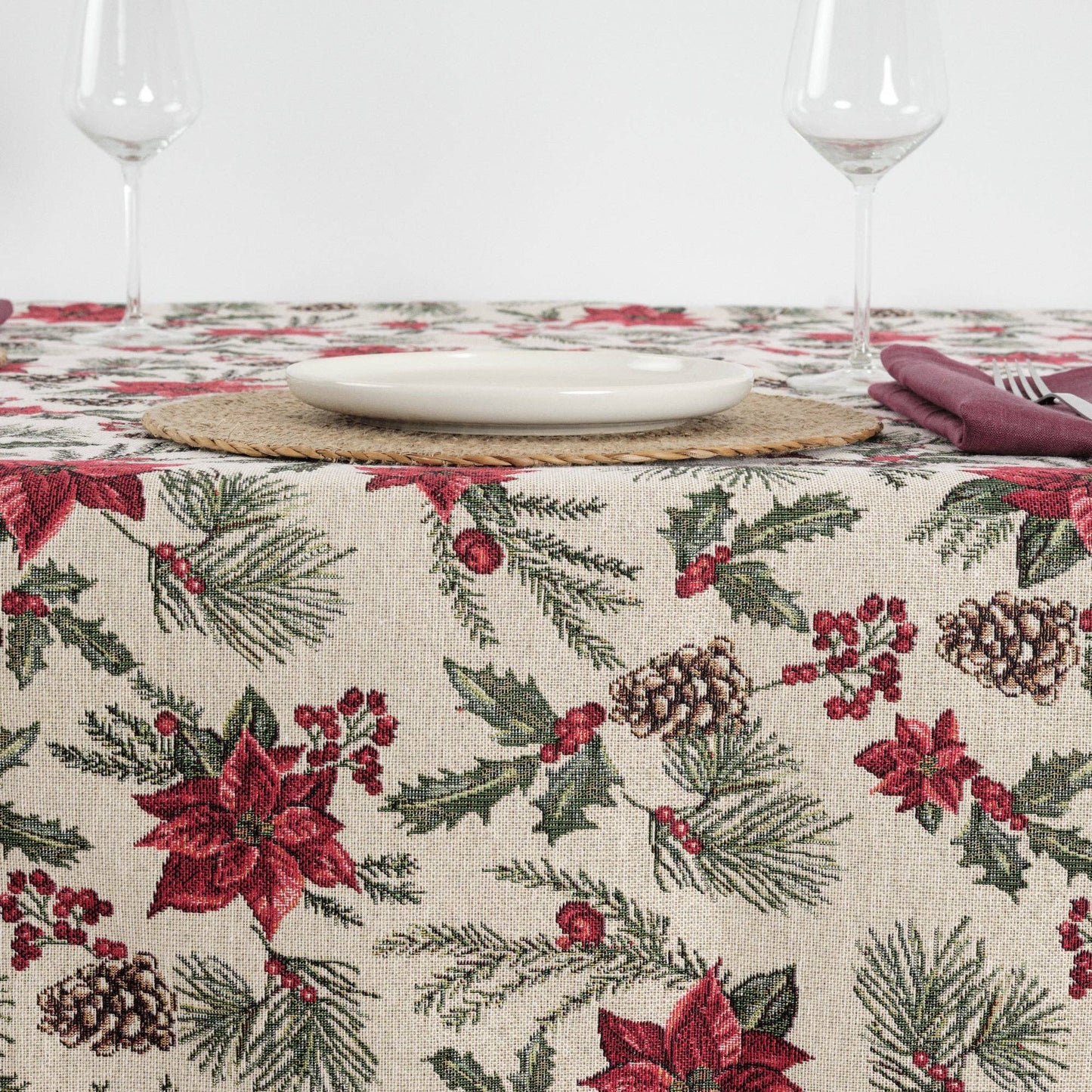 Nappe Anti-Taches – Poinsettia 220 cm