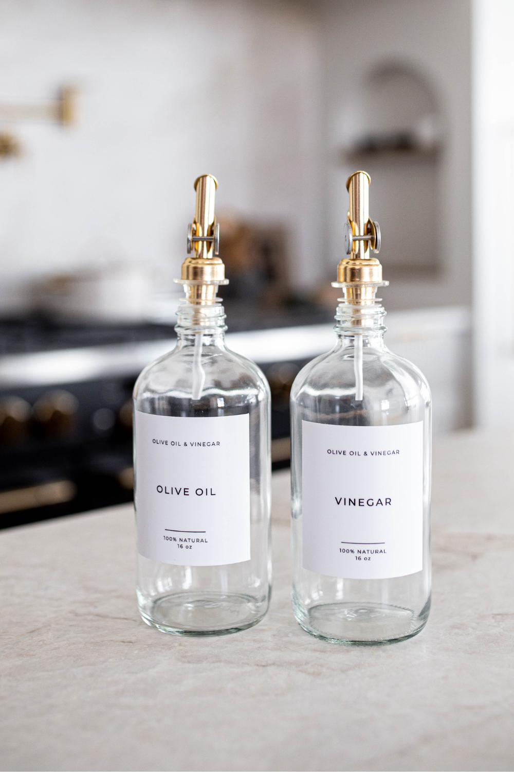 Glass bottle for olive oil and vinegar