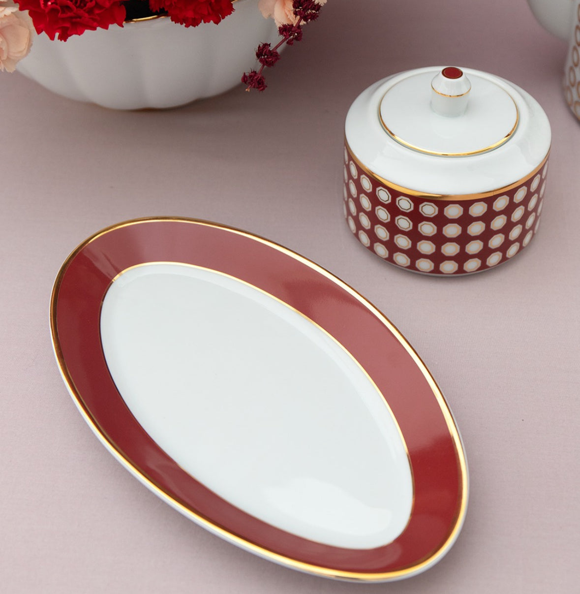 Plat 22cm en porcelaine - Ruby