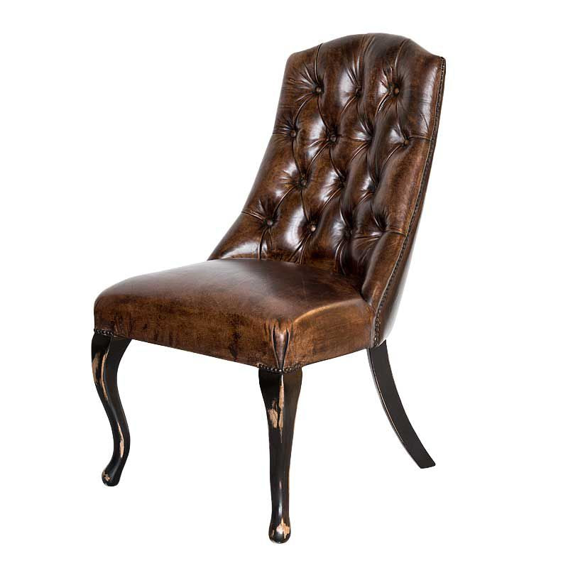 Chaise Ludovic cuir Buffalo - Maison porcel  | Porcelaine