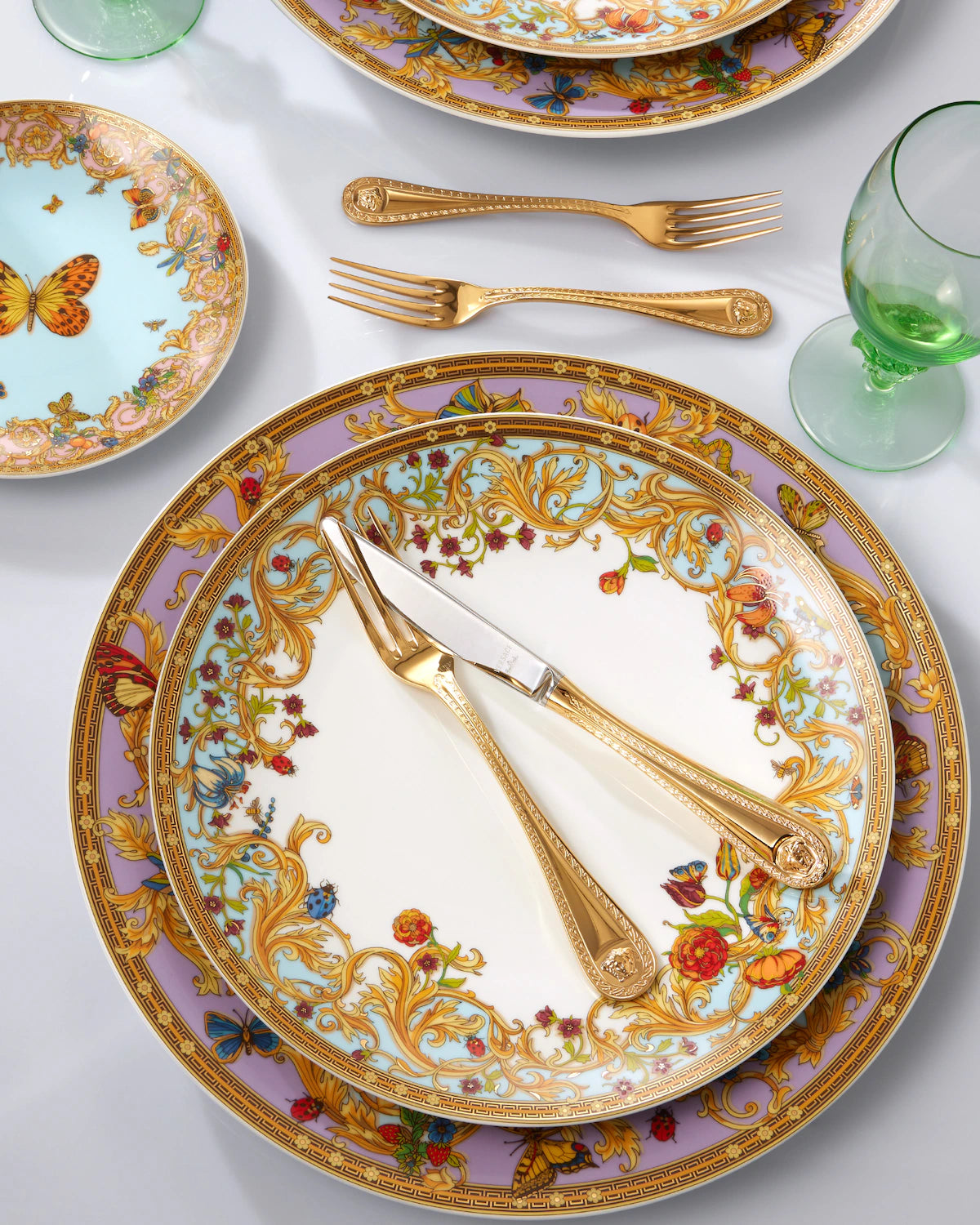 Assiette plate en porcelaine 28cm - Le jardin de Versace