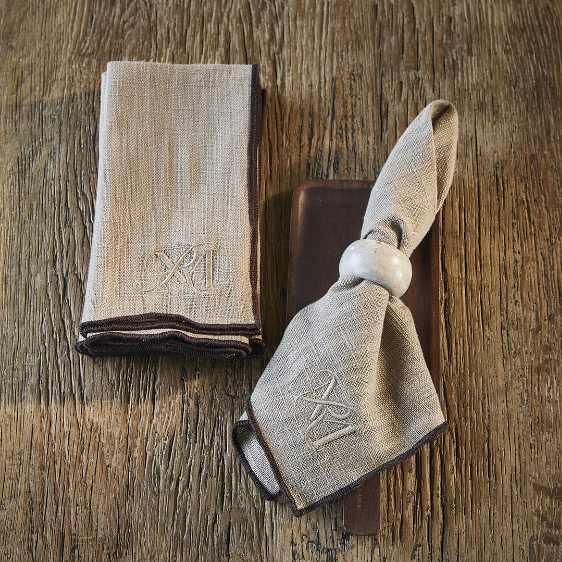 Lot de 4 Serviettes de Table RM Grises 45