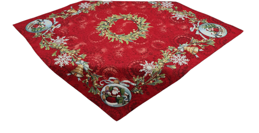 Centre de table rouge de Noël motif père Noël