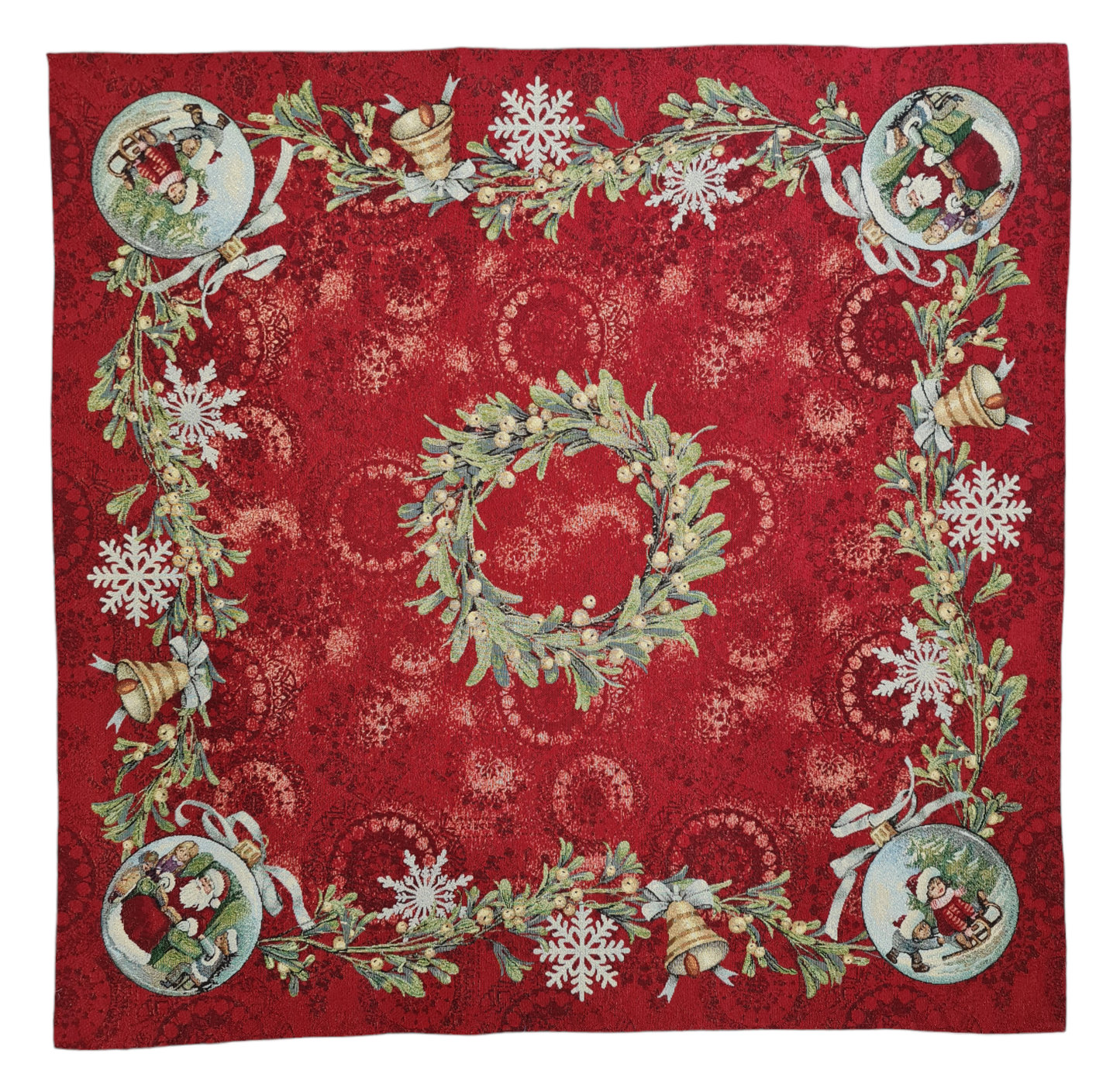 Centre de table rouge de Noël motif père Noël