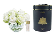 Luxury bouquet of 13 white and green roses
