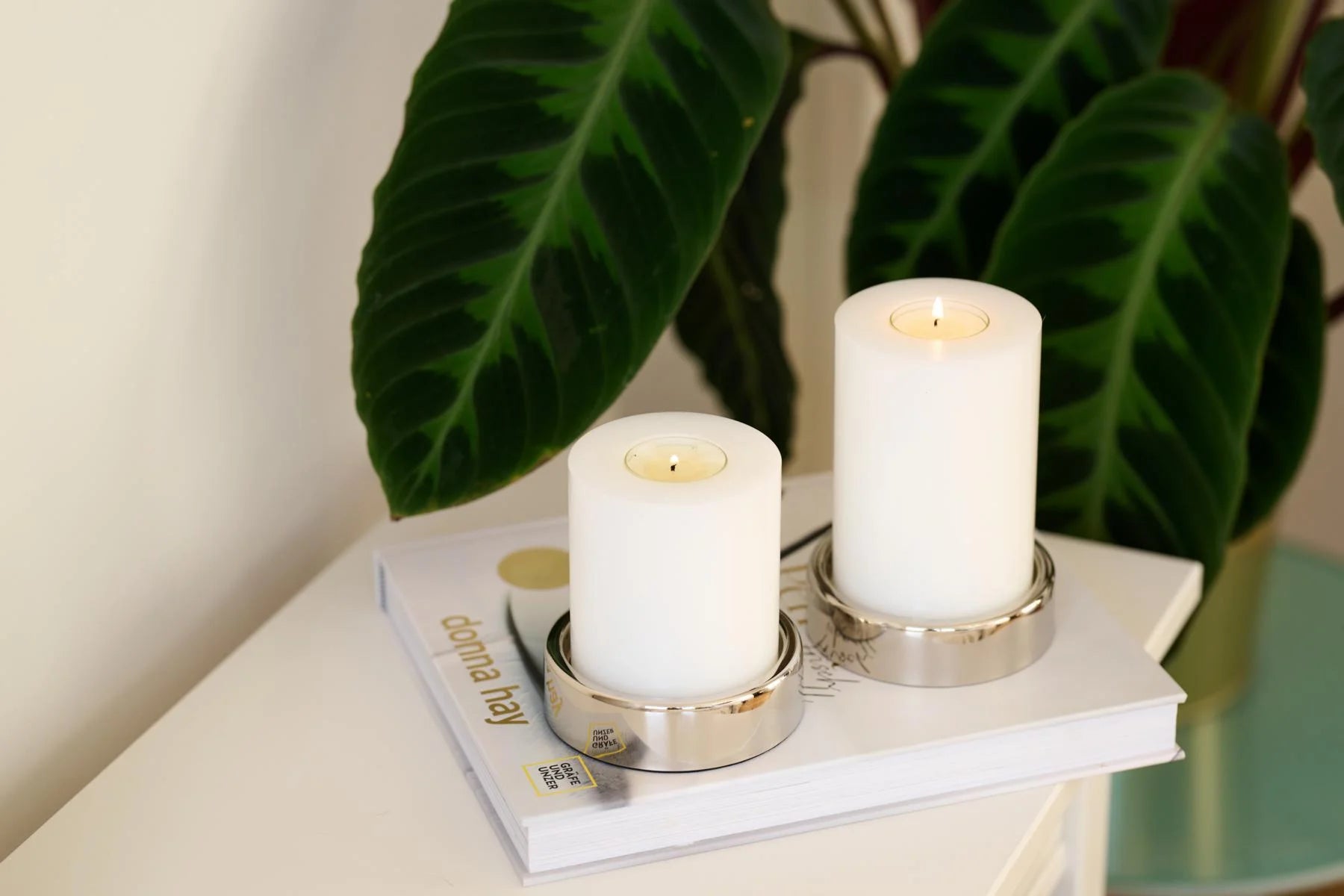 Set 2 ensembles bougies - Argenté Sanremo