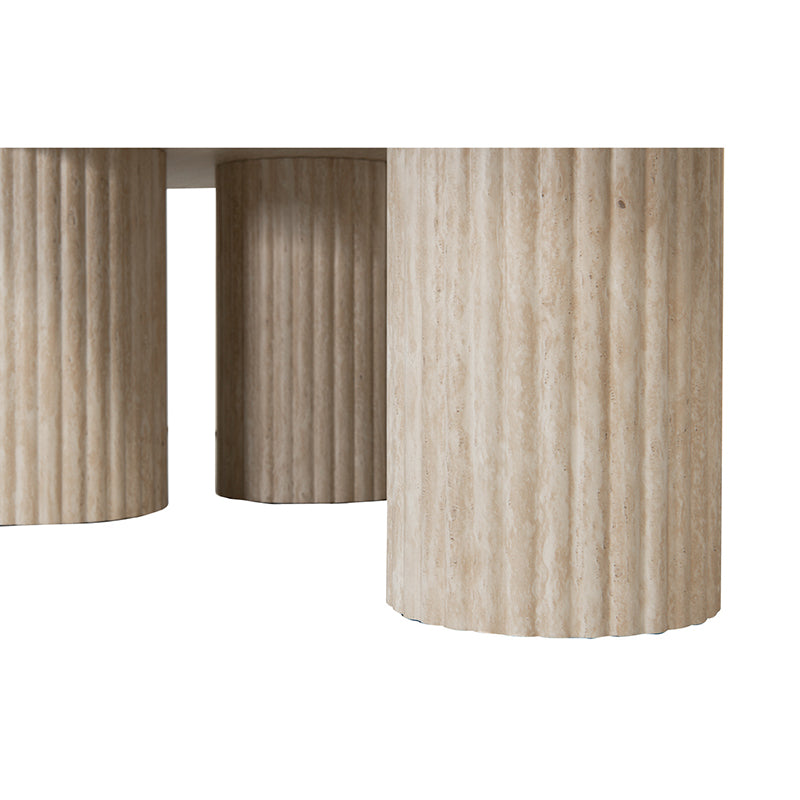 Table basse Craft - Effet travertin céramique