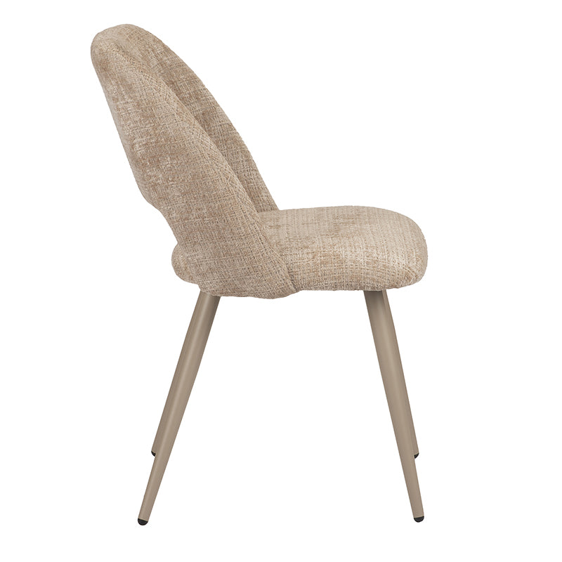 Chaise Luma en tissu crème