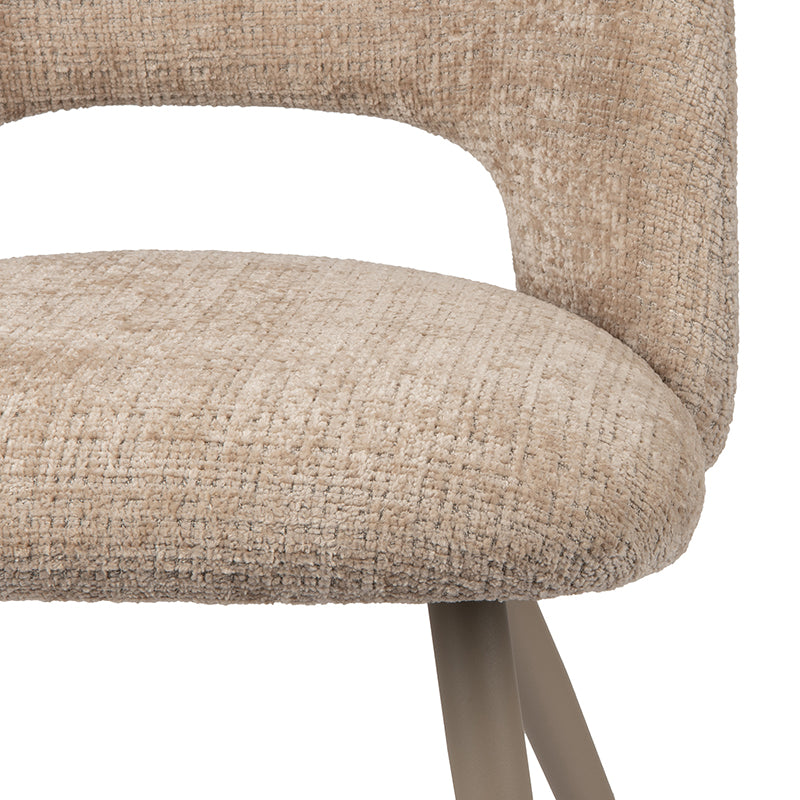 Chaise Luma en tissu crème
