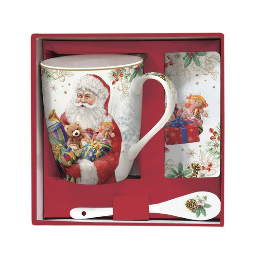 Christmas Mug Gift Set – 3 Pieces Santa is Coming