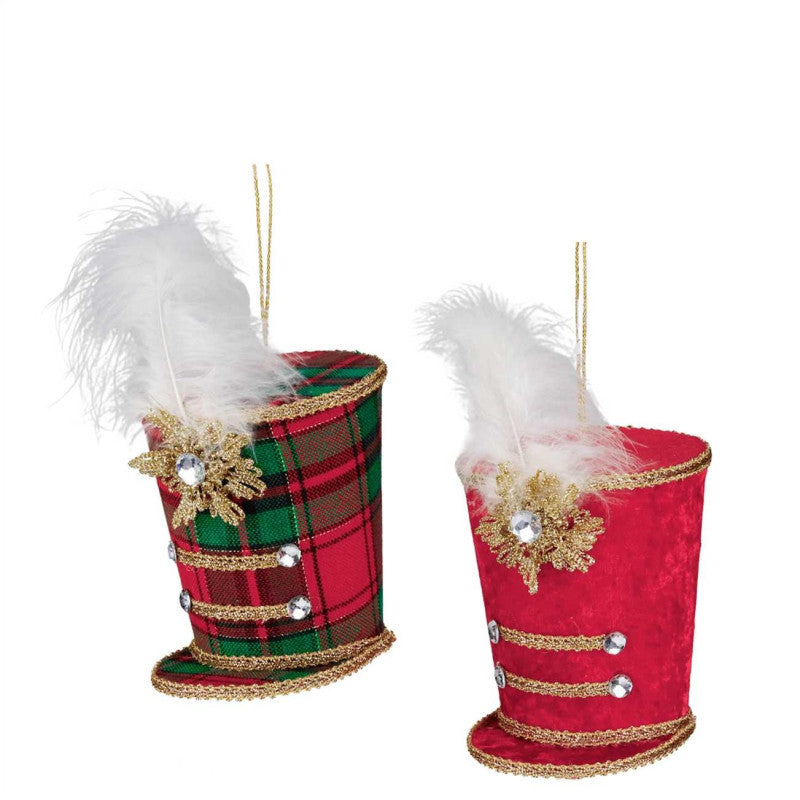 Suspension Noël chapeau royal rouge 20 cm