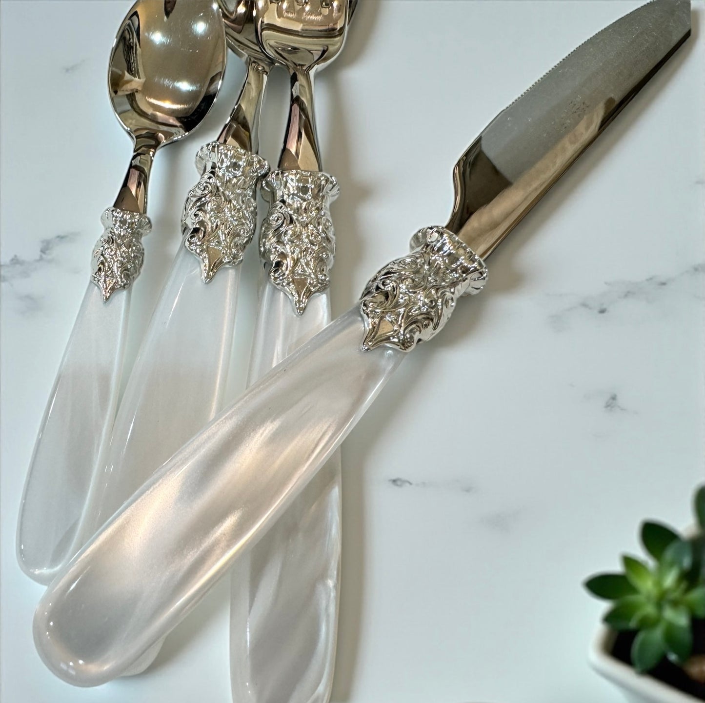 Couverts italiens | Paris argent blanc