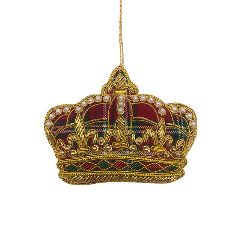 Suspension de Noël Couronne Royale Tartan