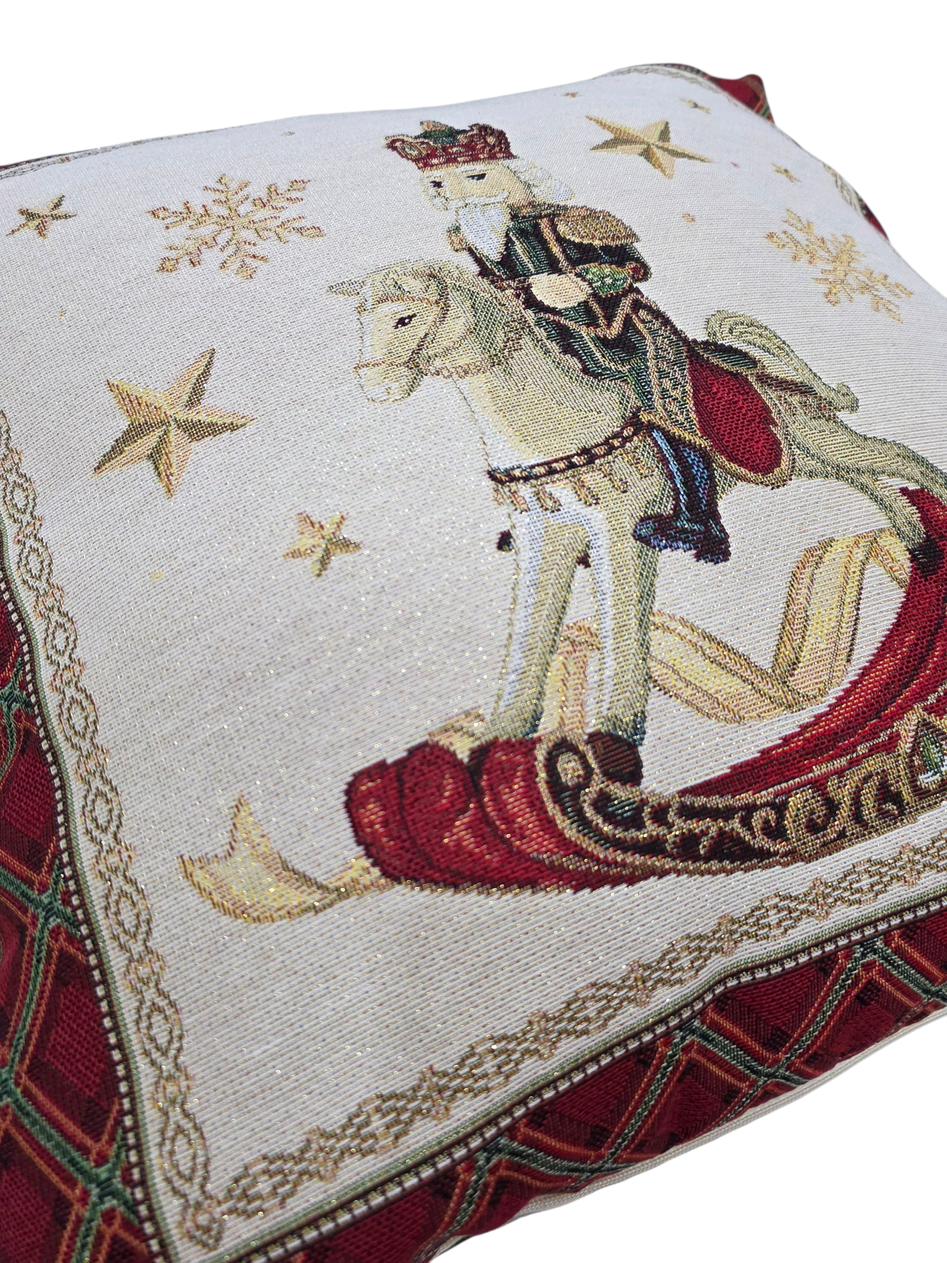 Housse de Coussin de Noël Casse-Noisette Lurex