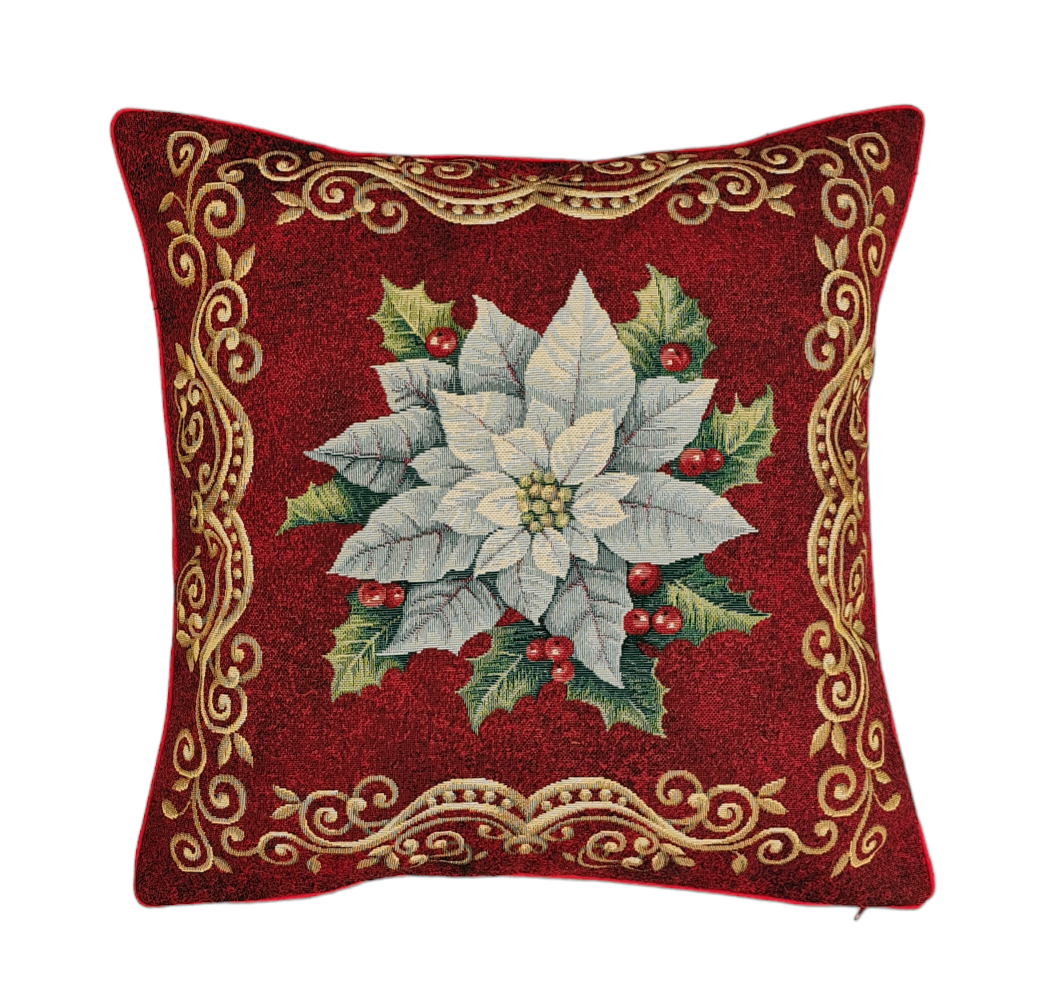 Coussin de Noël – Poinsettia
