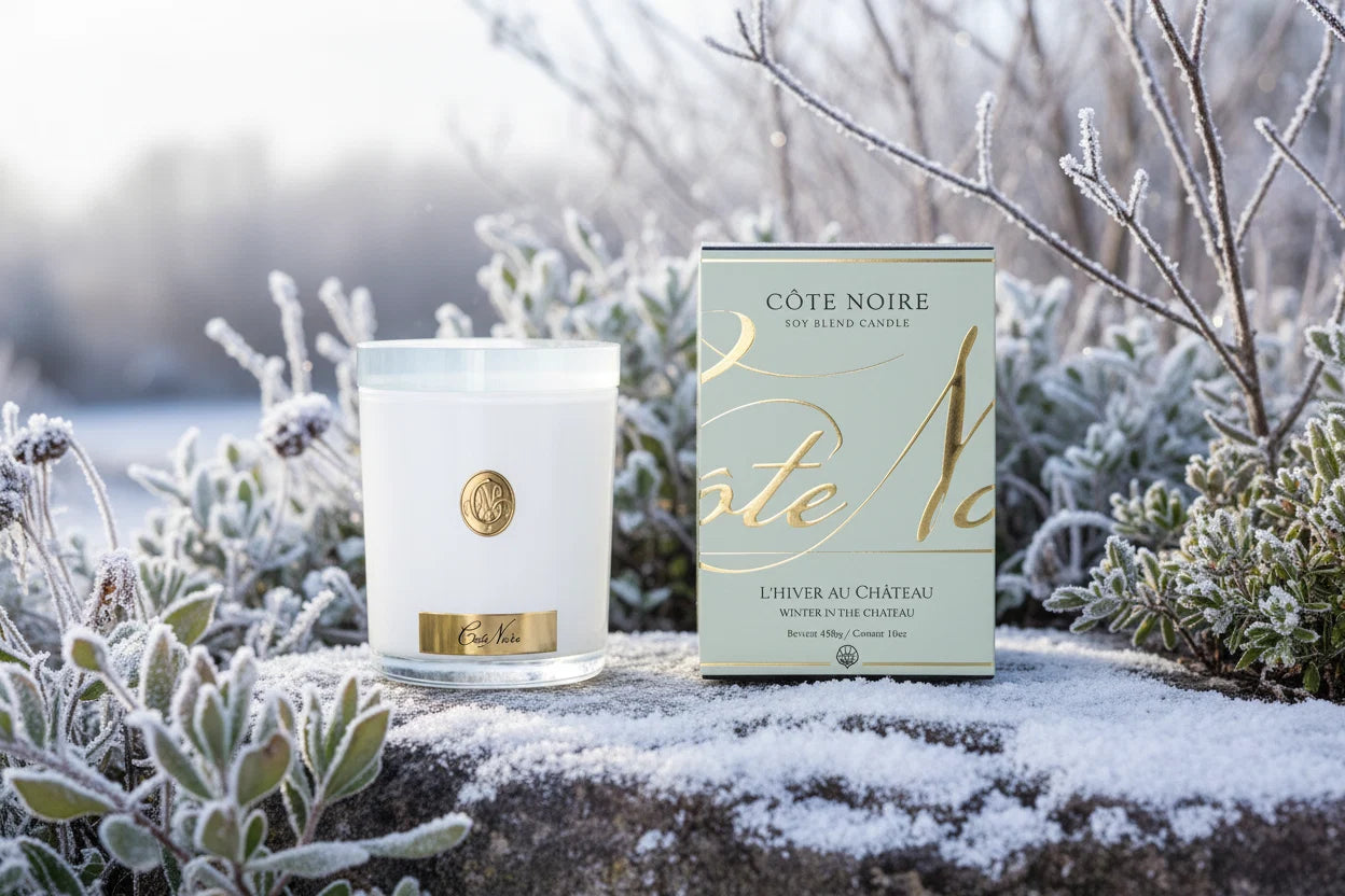 Bougie 450g côte noire - l’hiver au château