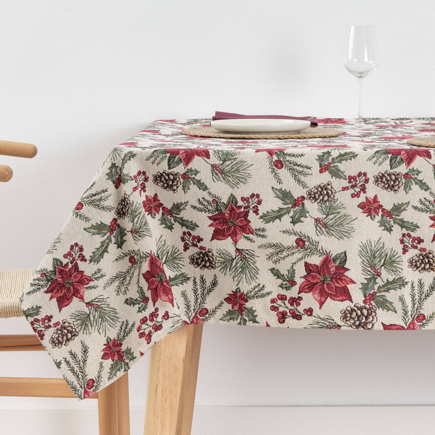 Nappe Anti-Taches – Poinsettia 220 cm
