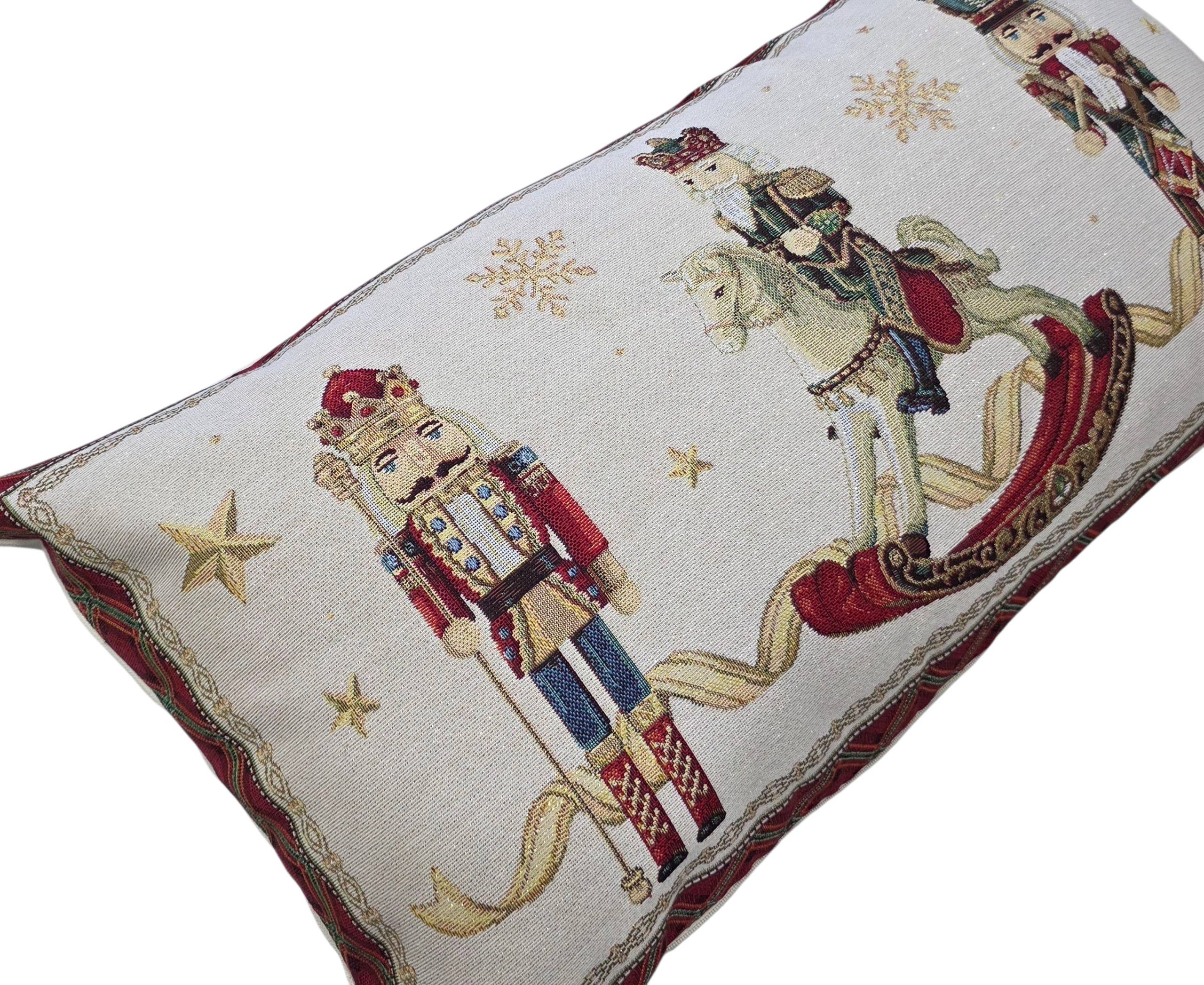Housse de Coussin de Noël Casse-Noisette Lurex