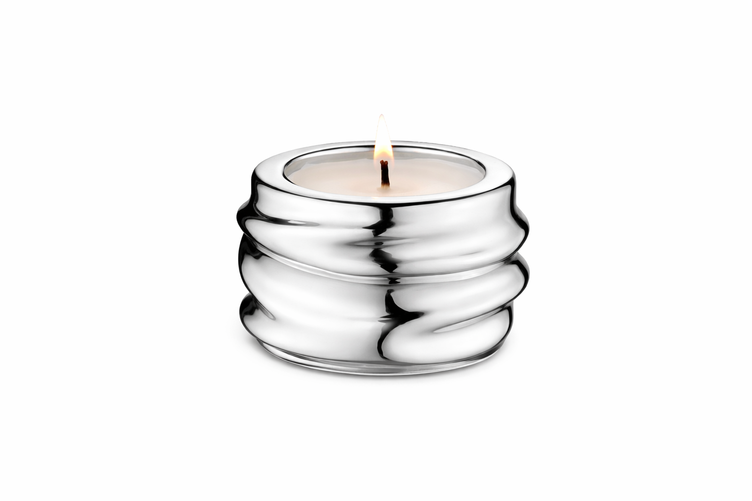 Petite Bougie en résine - Onde Argenté