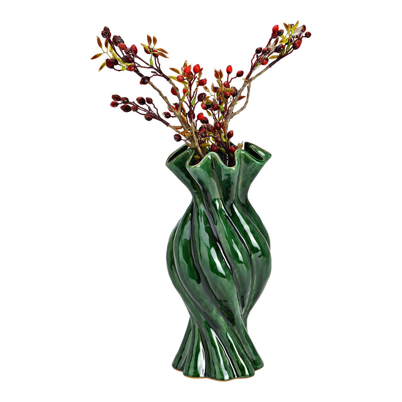 Emerald Sculptural Vase