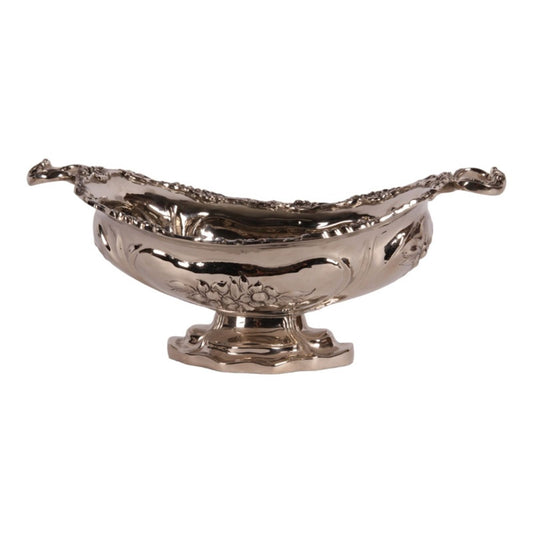 Coupe décoratif en laiton argenté avec poignées