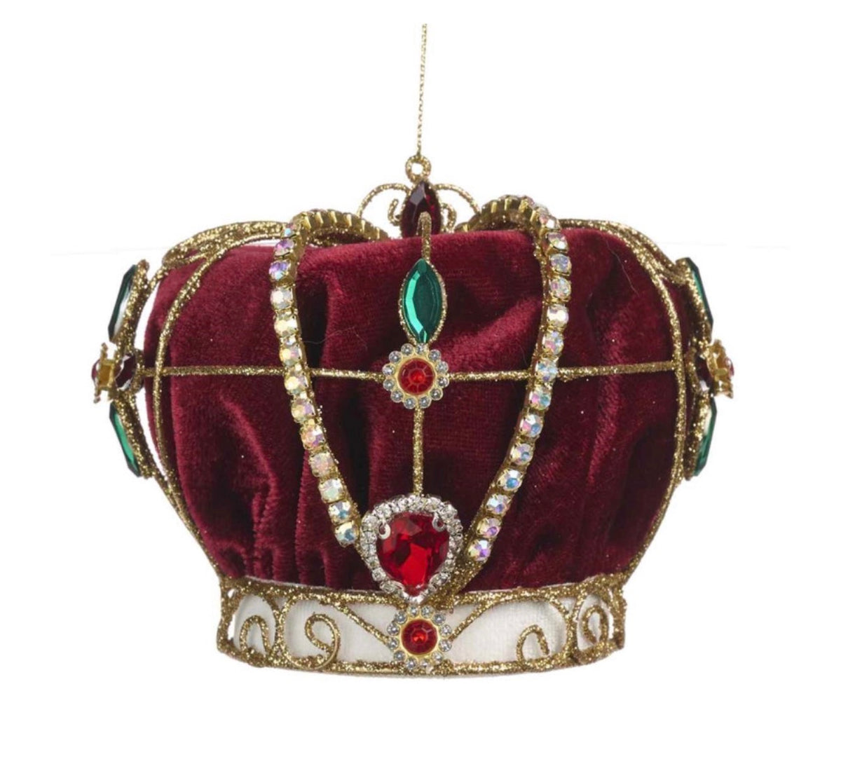 Couronne royale de Noël en velours - 11,5 cm
