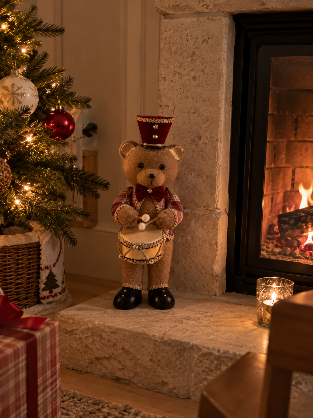Ours Tambour de Noël – 45 cm