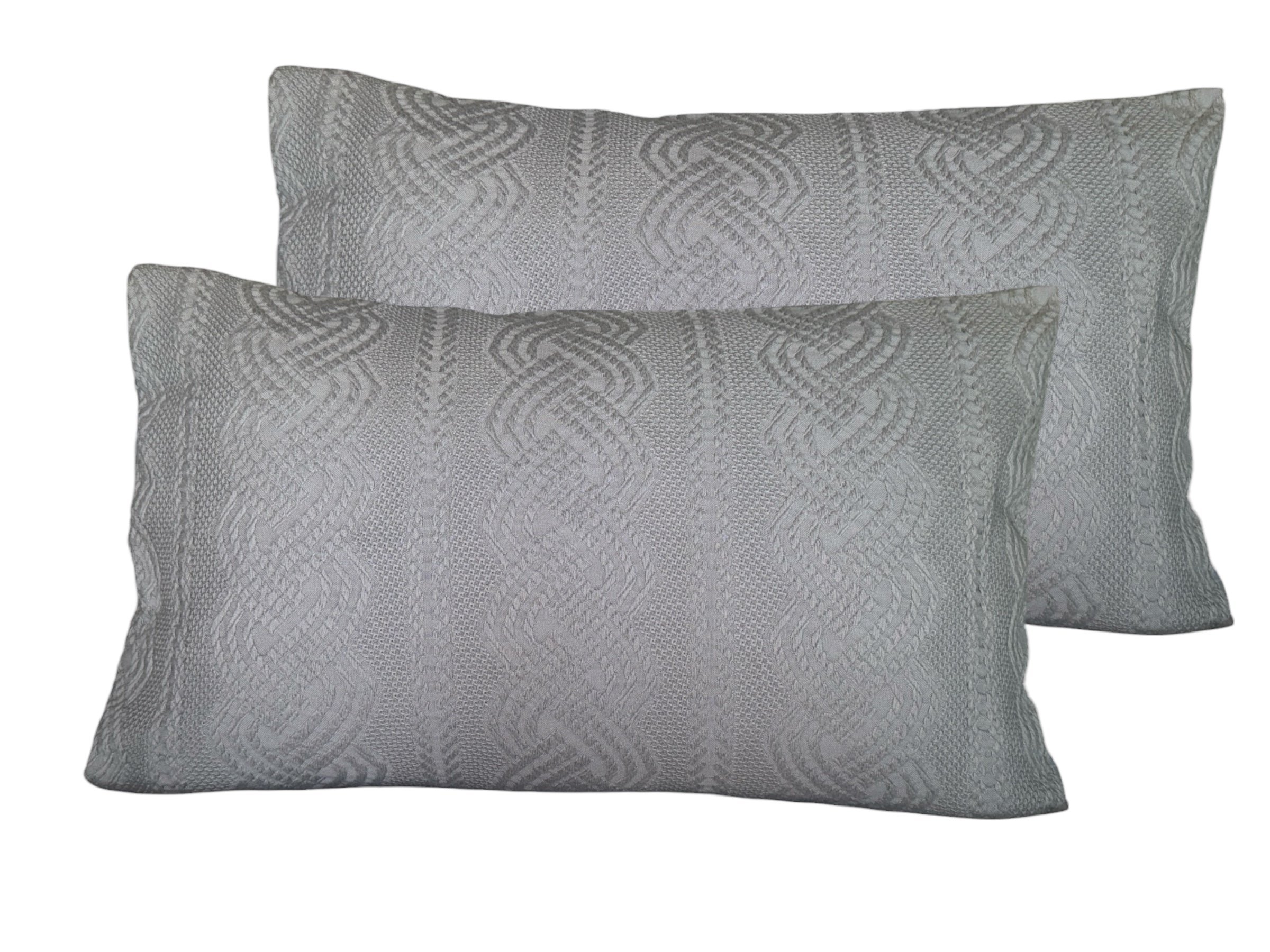 Coussin décoratif tressé gris