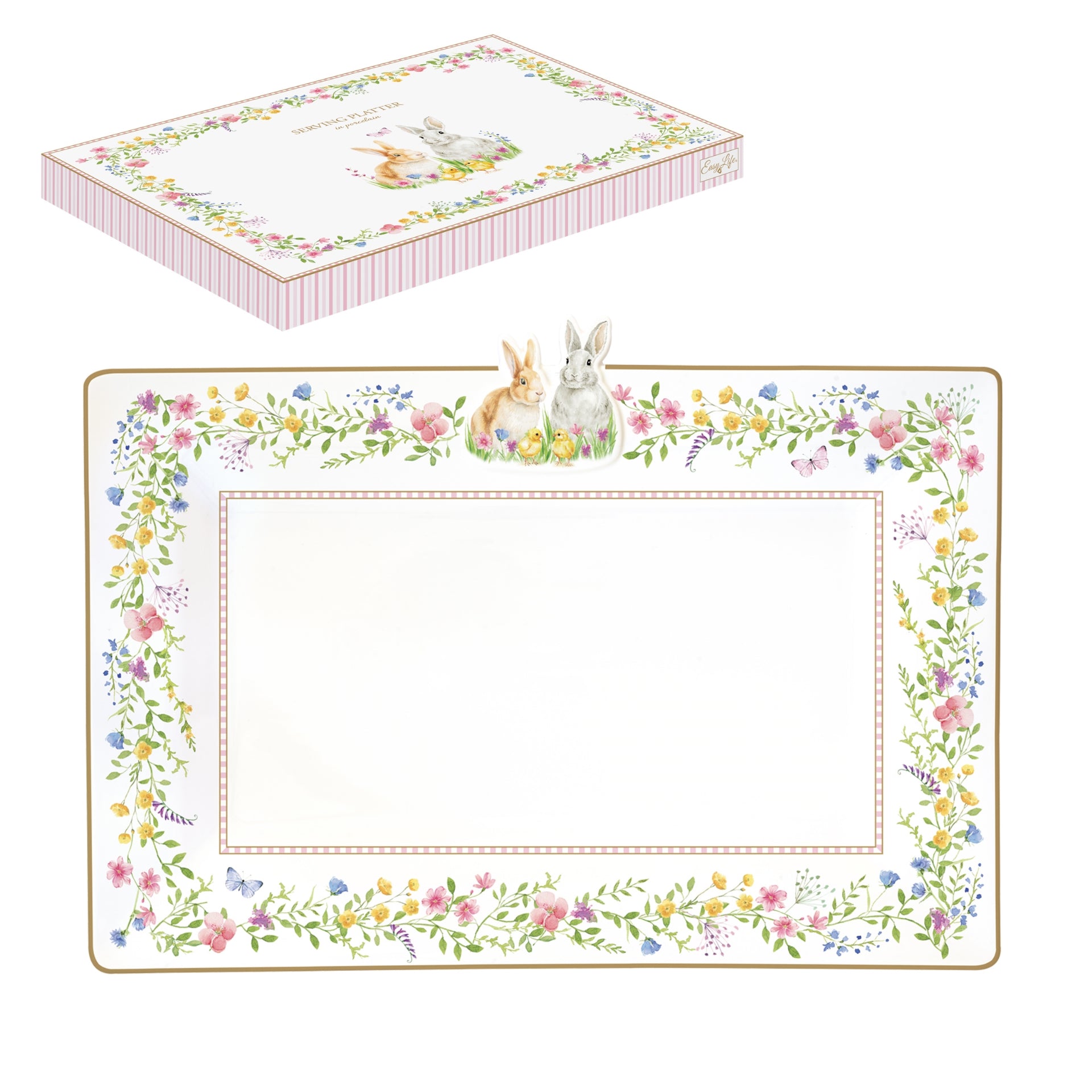 Plat 36cm en porcelaine - Happy Easter