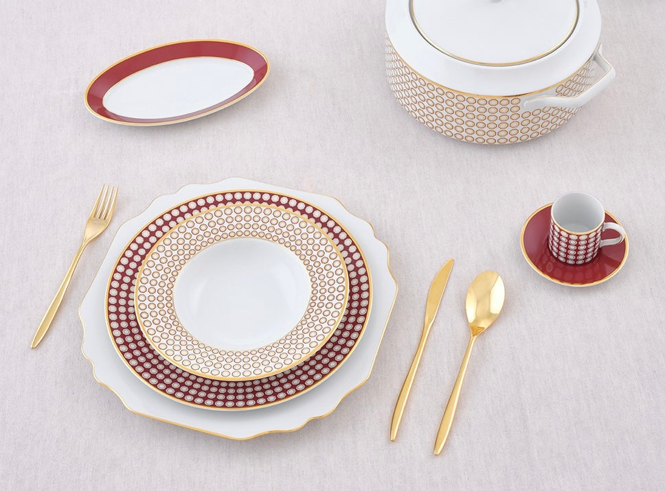 Assiette creuse en porcelaine - Ruby