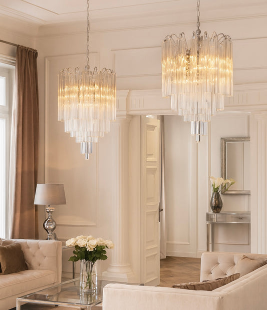 Suspension Livia en verre transparent 55cm